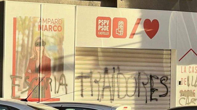 El PSPV denuncia ataques a la sede de Castelló y pide a PP y Vox su condena y que dejen de fomentarlos