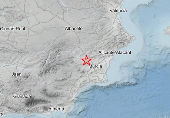 Un terremoto de magnitud 2,2 hace temblar Ricote de madrugada