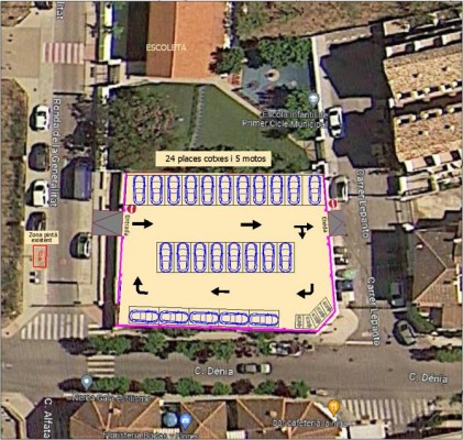 Ondara habilita un aparcamiento de 800 metros en el centro junto al colegio y la guardería

