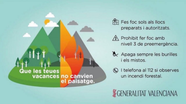 El Consell pide precaución al usar paelleros y chimeneas ante el aumento de las temperaturas