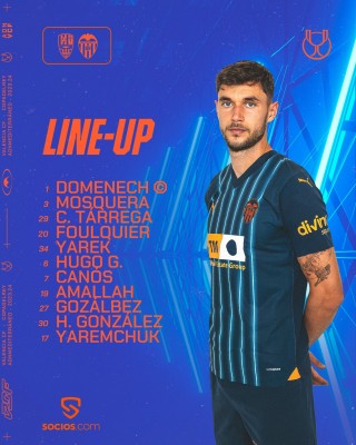 Este es el once del Valencia CF contra el Logroñés