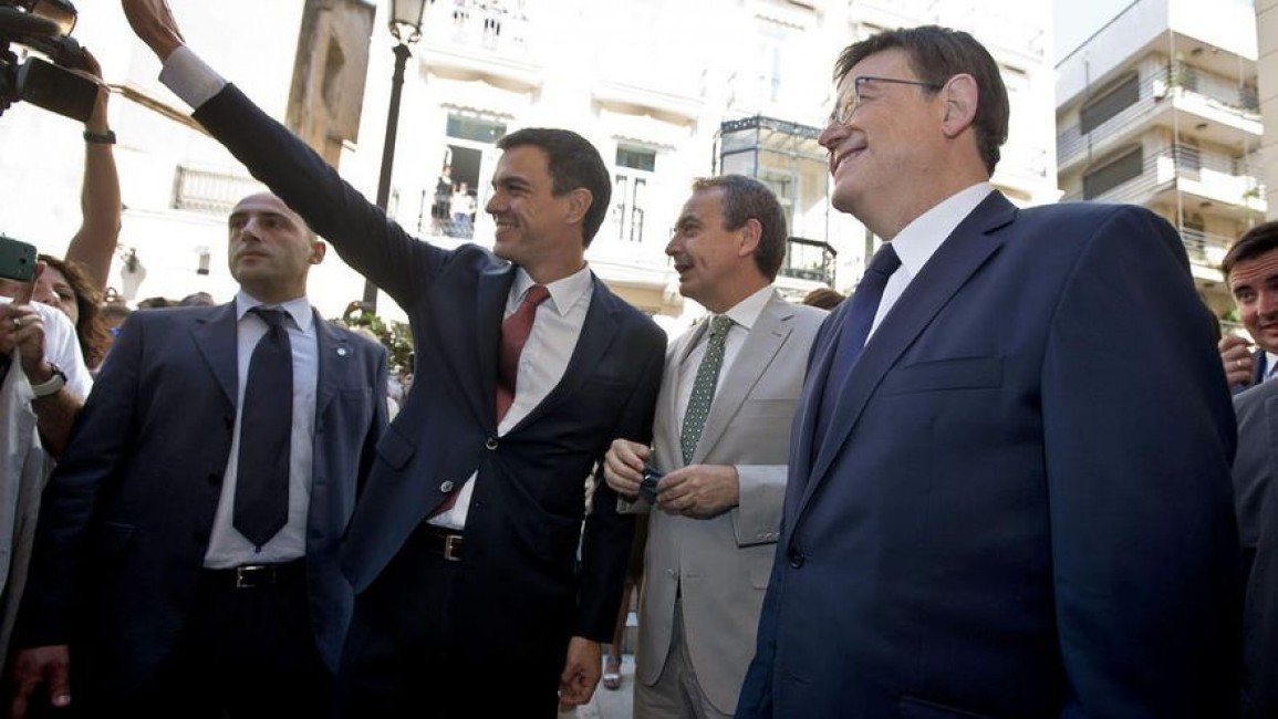Sánchez, Zapatero y Puig juntos años atrás. Foto: EFE - 