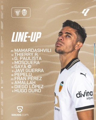 Este es el once del Valencia para medirse al Athletic