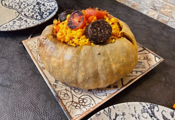 Las calabazas son para el arroz al horno del otoño en Vilafamés