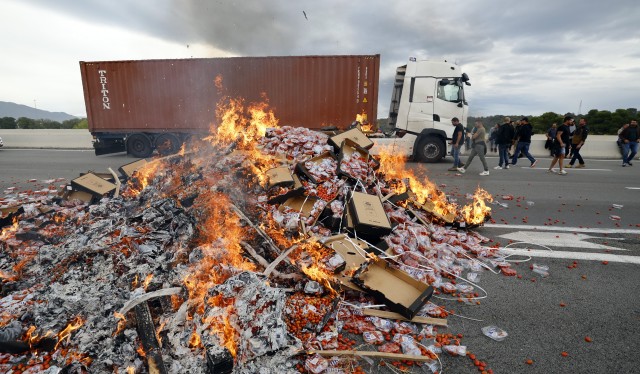 Los agricultores españoles exigen medidas contra el bloqueo en Francia a sus productos
