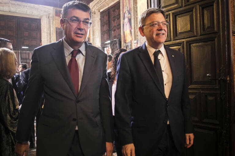 Enric Morera y Ximo Puig en una imagen de archivo. Foto: EVA MÁÑEZ - 