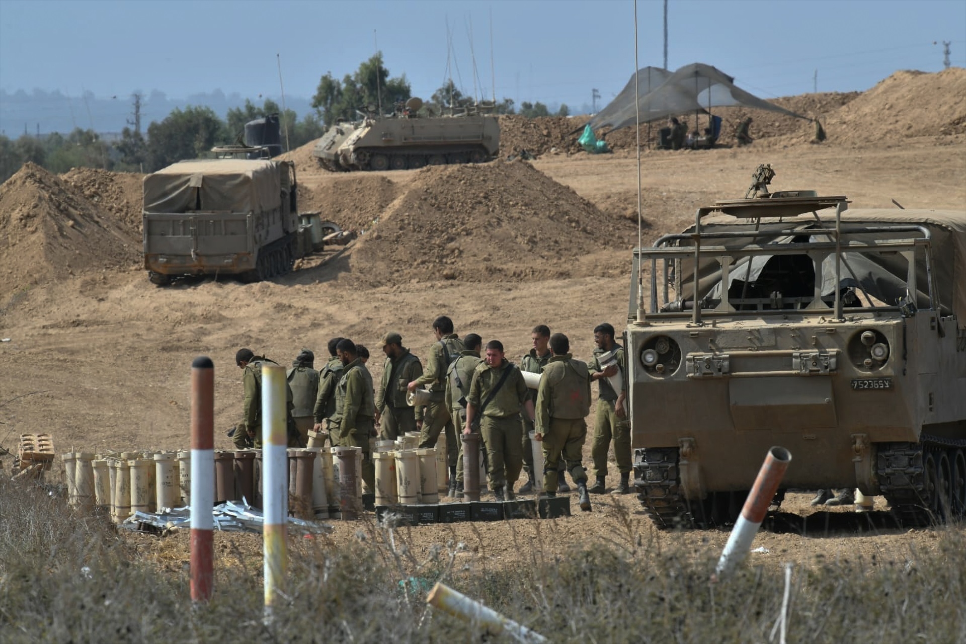 Imagen de archivo de una unidad de artillería del Ejército de Israel cerca de la frontera con la Franja de Gaza. Foto: EP/Contacto/JINI - 