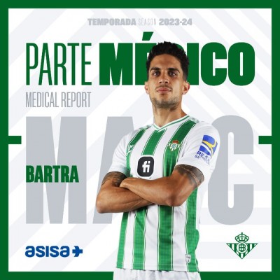  Marc Bartra se operará por una lesión parcial en el tendón de Aquiles