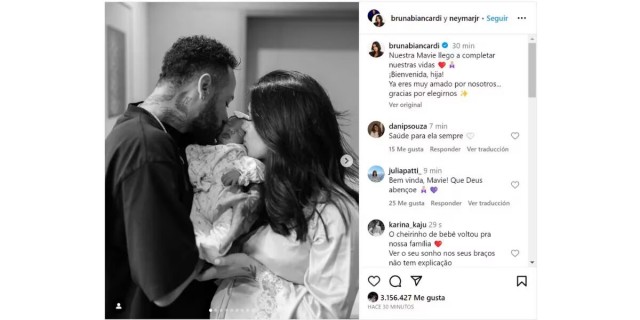 Neymar presenta en sociedad a su hija recién nacida: Mavie