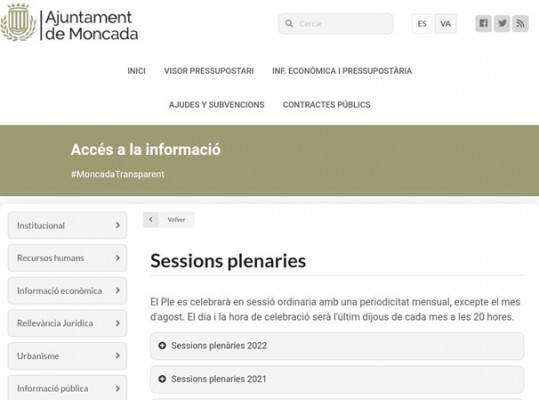 Jesús Gimeno (CS) critica la falta de actualización de la web del ayuntamiento de Moncada 