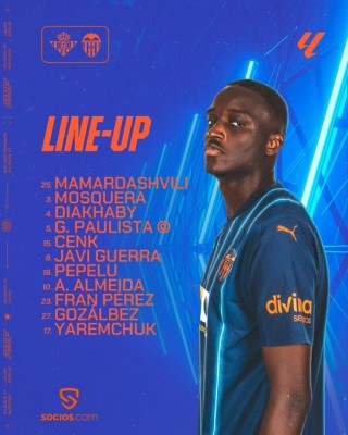 Este es el once del Valencia CF contra el Betis