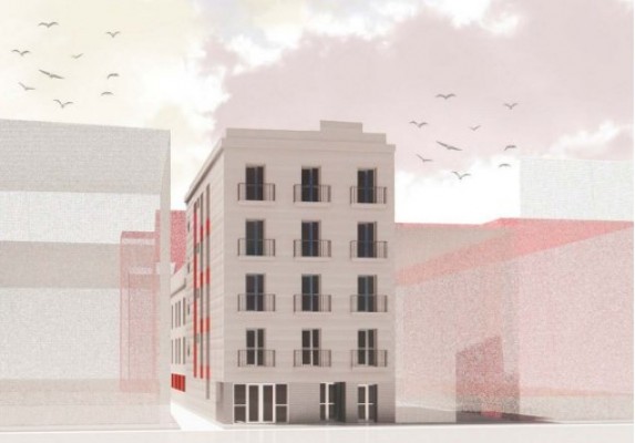Primer paso para rehabilitar el hotel Peninsular, en la calle Cuatro Santos, tras siete años en la sombra

