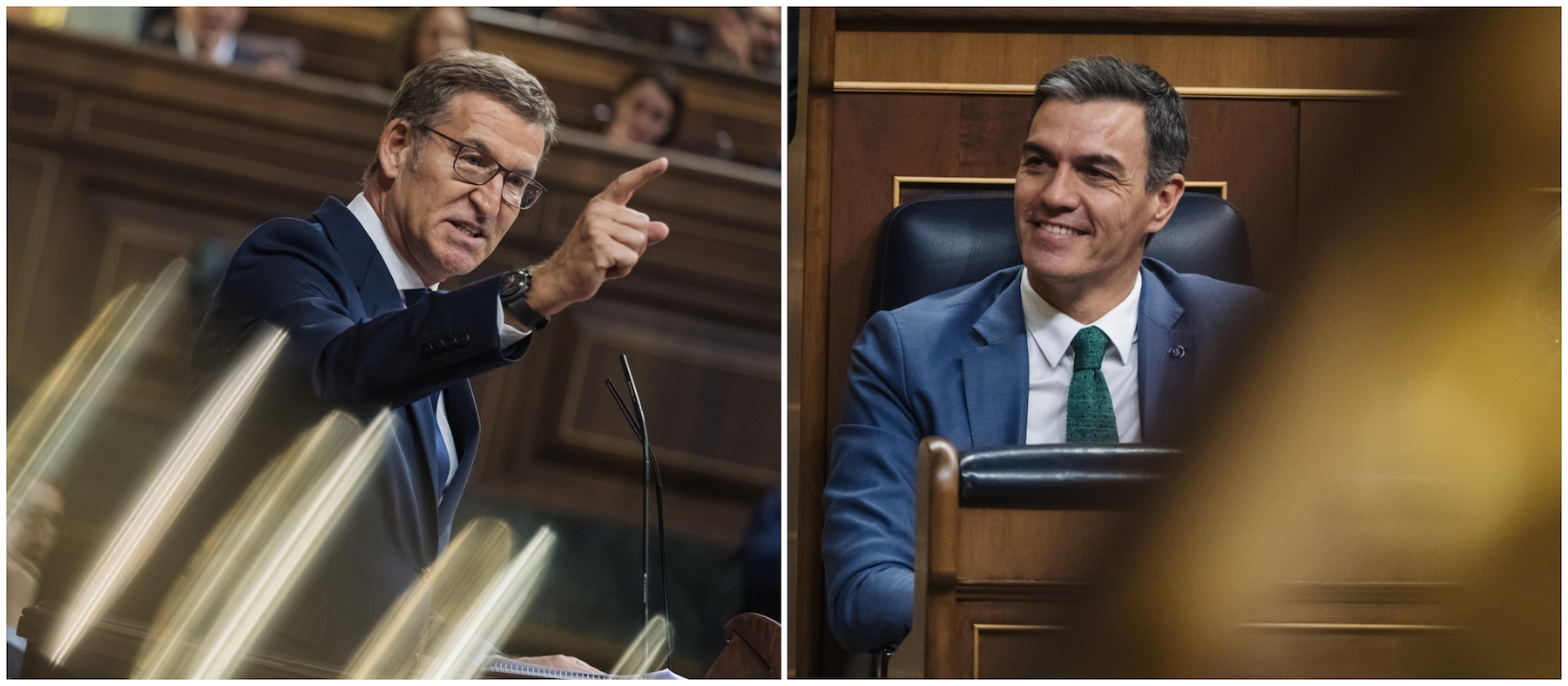 Núñez Feijóo y Sánchez, durante la sesión de este martes. Foto: EP/Carlos Luján - 