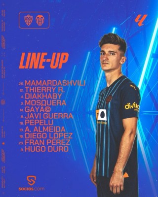 Este es el once del Valencia CF contra el Almería