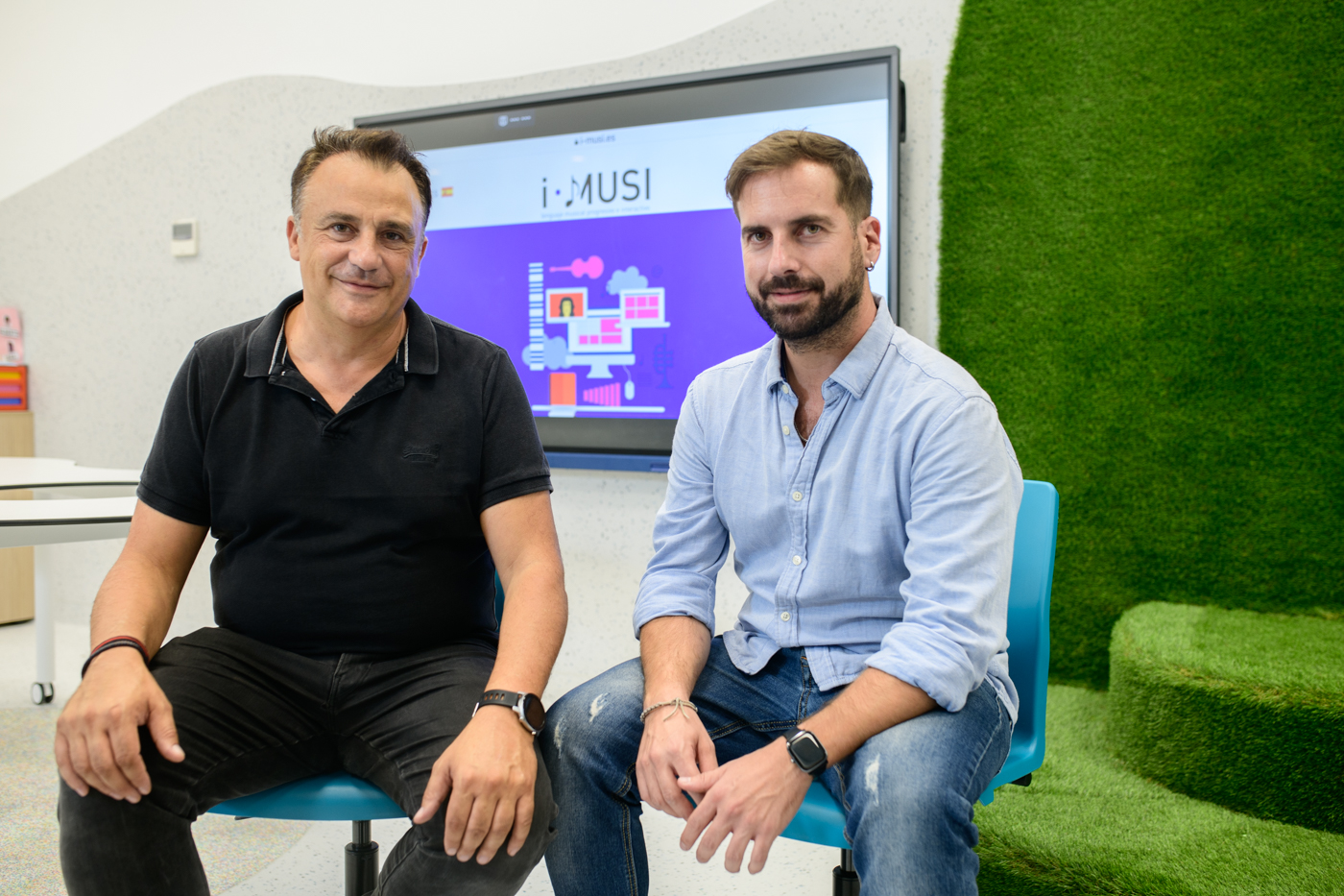 Lluís Muñoz (izq.) y Pedro Reig (der.), creadores de I-Musi. Foto: KIKE TABERNER - 