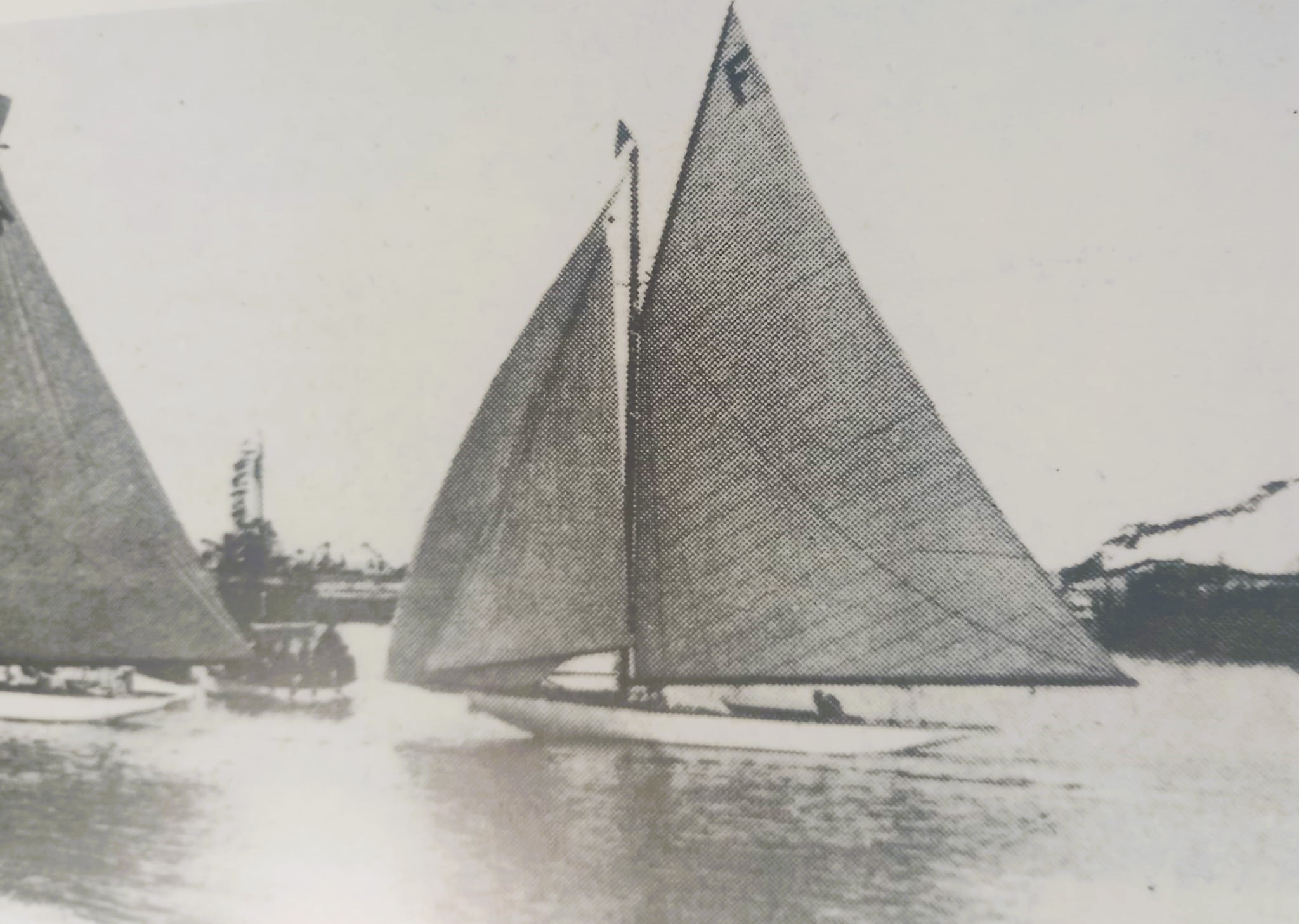 Regata dentro del puerto de Alicante con el velero del rey Alfonso XIII  - 