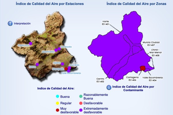 Cartagena activa el Nivel 3 de Alerta por calidad del aire por la intrusión de polvo sahariano