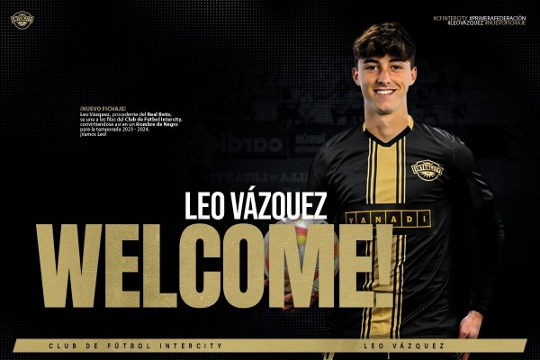 El Intercity incorpora a su plantilla al lateral sub-23 Leo Vázquez
