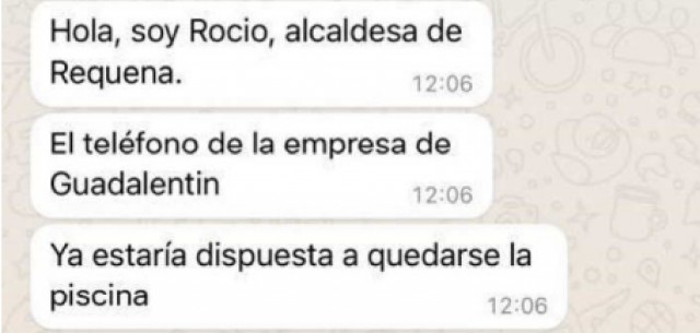 La alcaldesa de Requena, a Ilitia en un 'whatsapp': 
