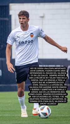 Facu se despide de la afición del Valencia CF