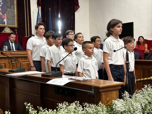 Los niños de la Escolanía ponen a prueba sus voces para el Misteri en la Prova de Veus en Elche
