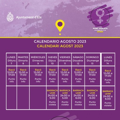 Elche lanza un programa para hacer las Fiestas más seguras con los puntos violeta