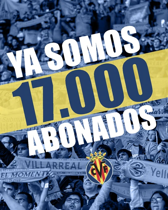 El Villarreal supera los 17.000 abonados tras finalizar la primera fase de la campaña
