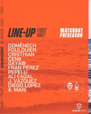 Este es el primer once del Valencia ante el Nottingham