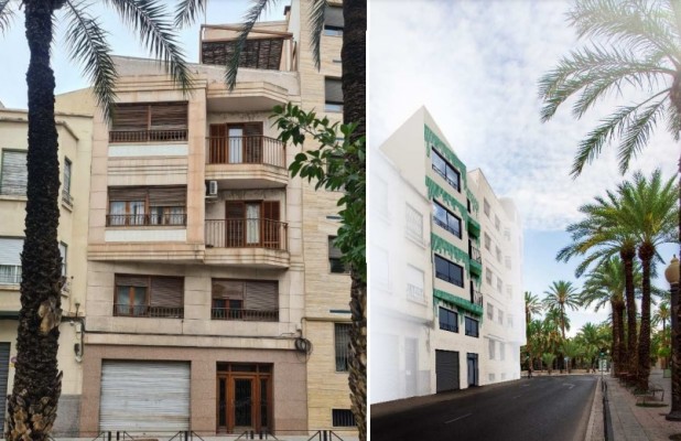 Pequeñas rehabilitaciones en el centro de Elche: más alturas en edificios e integración paisajística
