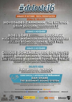 Así queda el cartel por días del Deleste Festival 2016