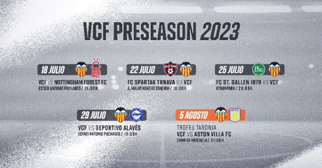 El Valencia arrancará la pretemporada el día 7 y el FC St. Gallen será su quinto rival