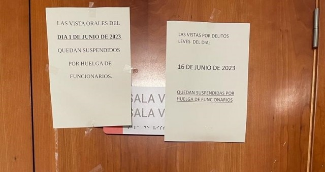 CSIF avisa de la suspensión de 300 juicios en Moncada por la huelga de funcionarios 