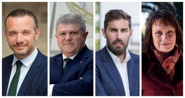 Los nuevos 'pistoleros' de la Asamblea: Segado (PP), Vélez (PSOE), Antelo (Vox) y Marín (Podemos)