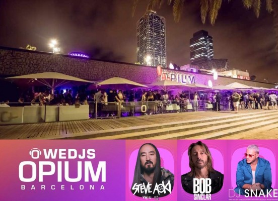 Opium celebra la 12º edición de WEDJ’S en el Frente Marítimo de Barcelona con artistas como Steve Aoki, Dj Snake y Bob Sinclar
