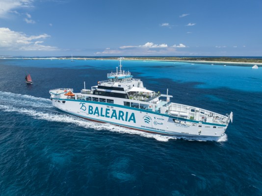 Baleària presenta el 'Cap de Barbaria', el primer 'ferry' eléctrico de España, que unirá Ibiza con Formentera