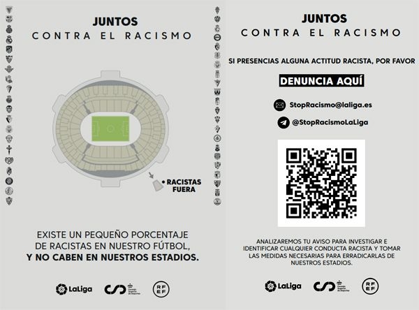 LaLiga continúa su lucha contra el racismo con una “contundente” campaña en colaboración con el CSD y la RFEF
