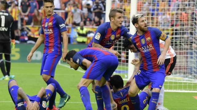 Javier Tebas critica el comportamiento de los jugadores del Barça tras el tercer gol en Mestalla