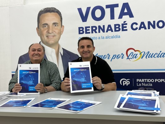 Bernabé Cano presenta 400 puntos y propuestas en La Nucía para las elecciones municipales