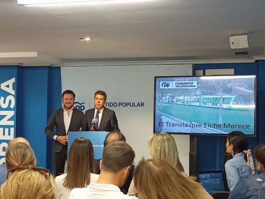 Así es la gran apuesta del PP y Mazón en Elche: el tranvía desde Carrús al Parque Empresarial