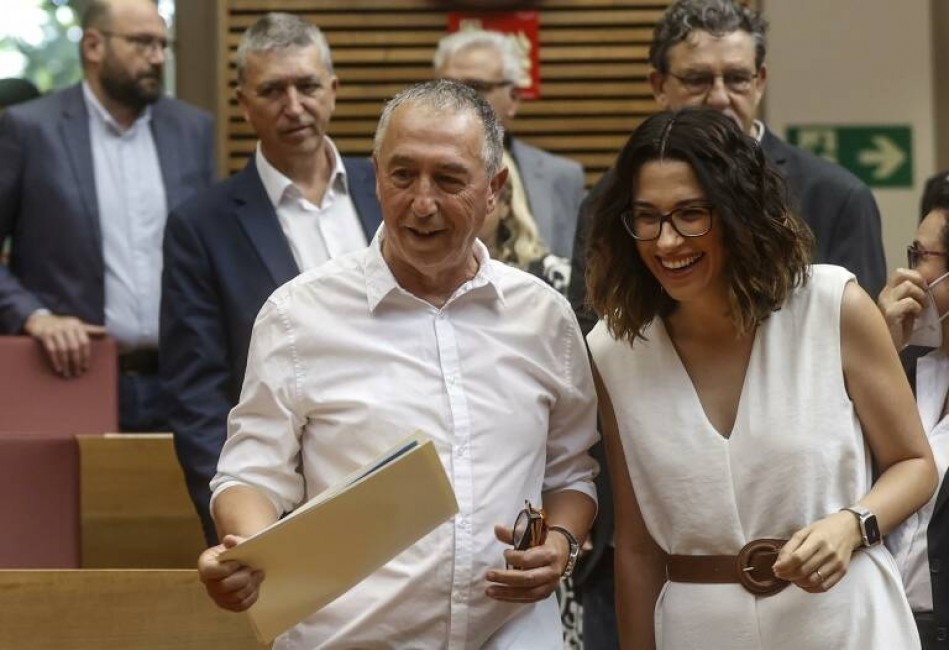 Joan Baldoví y Aitana Mas. Foto: EP/ROBER SOLSONA - 