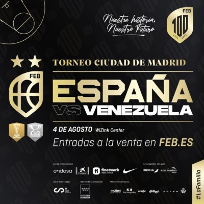 España se enfrentará a Venezuela el 4 de agosto en el Wizink Center
