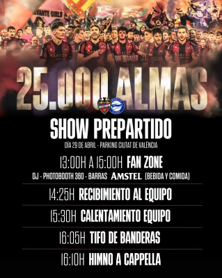 Fan zone, tifo y recibimiento al autocar, en la previa del Levante-Alavés

