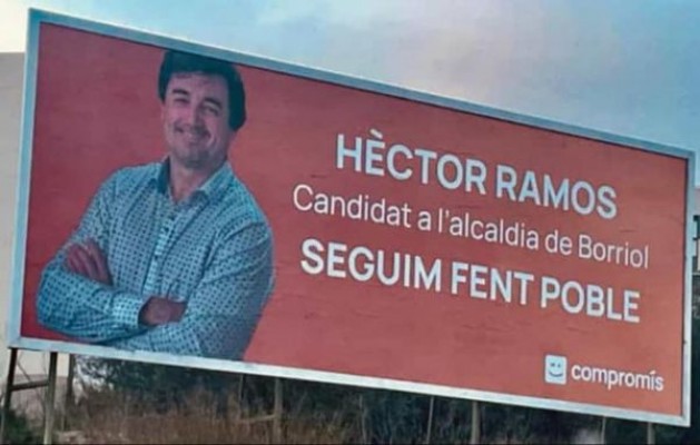 La Junta Electoral ordena al alcalde de Borriol retirar la valla en la que promociona la candidatura