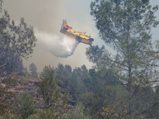 El incendio del Alto Mijares afronta horas críticas por el viento y las altas temperaturas