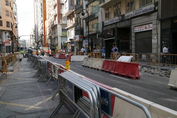 La calle San Vicente de Valencia estará reurbanizada antes de Navidad