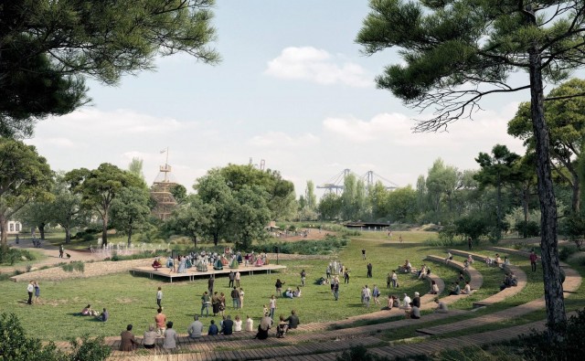 El proyecto para el parque de Desembocadura incorpora un 'segundo' Gulliver y un bosque urbano