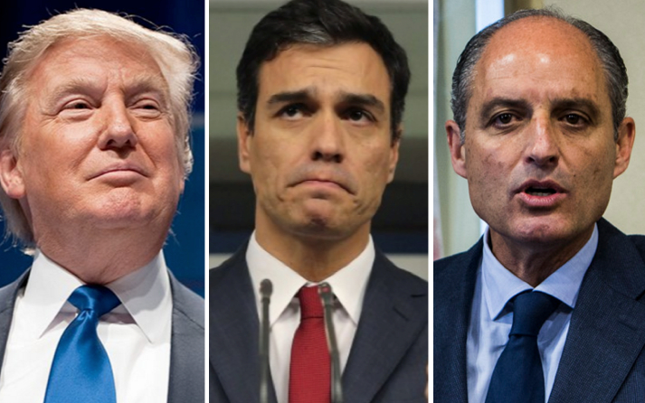 Donald Trump, Pedro Sánchez y Francisco Camps - 