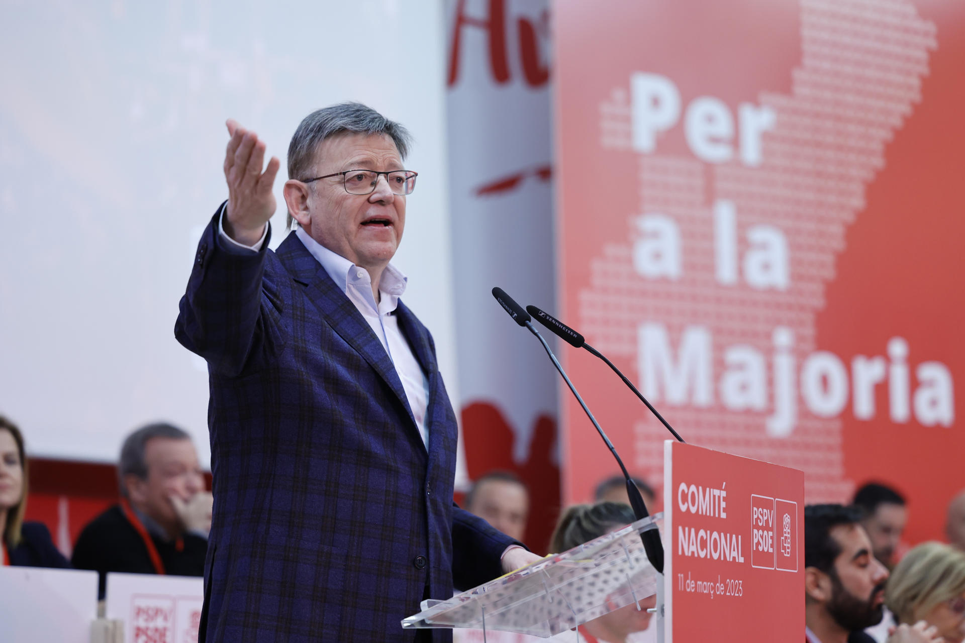 Puig, durante el Comité Nacional del PSPV celebrado este sábado. Foto: EFE/Biel Aliño - 
