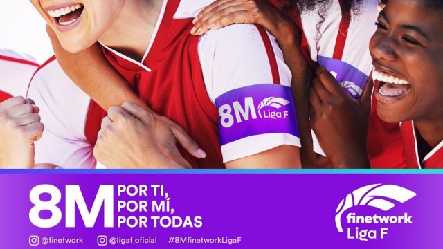 Los equipos de la Finetwork Liga F lucirán un brazalete este fin de semana con el 8M por el Día de la Mujer