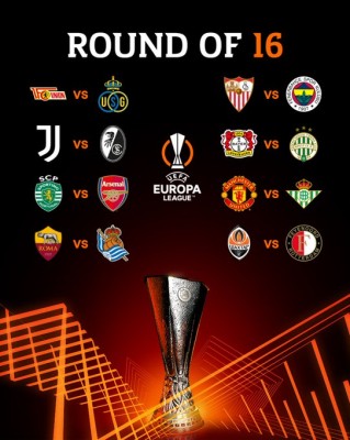 Roma-Real Sociedad, Manchester United-Real Betis y Sevilla-Fenerbahce en octavos de la Europa League